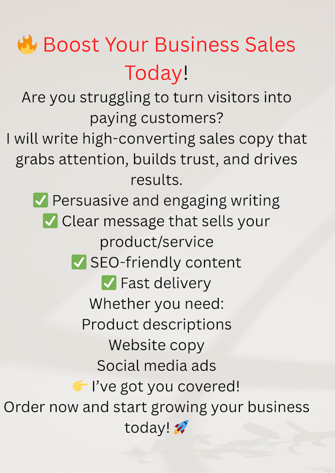 write high converting sales copy for your business