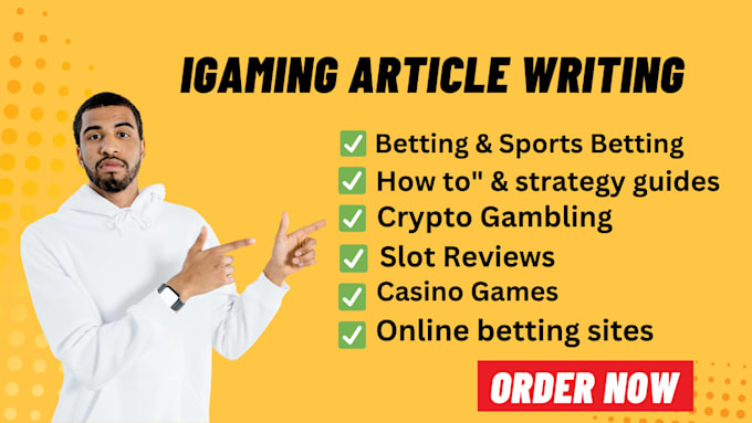 write SEO optimized igaming articles and blog posts for your website