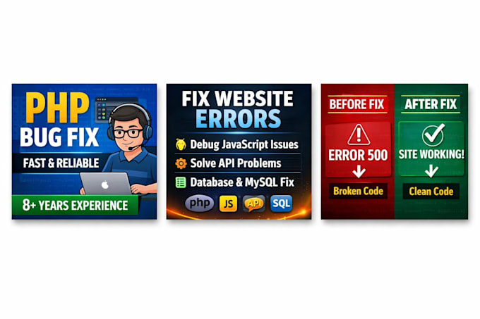 fix PHP bugs, debug errors, and resolve website issues quickly