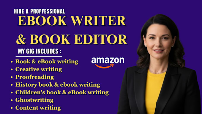 be ebook ghostwriter, book editor, ghost book writer for amazon kindle publish