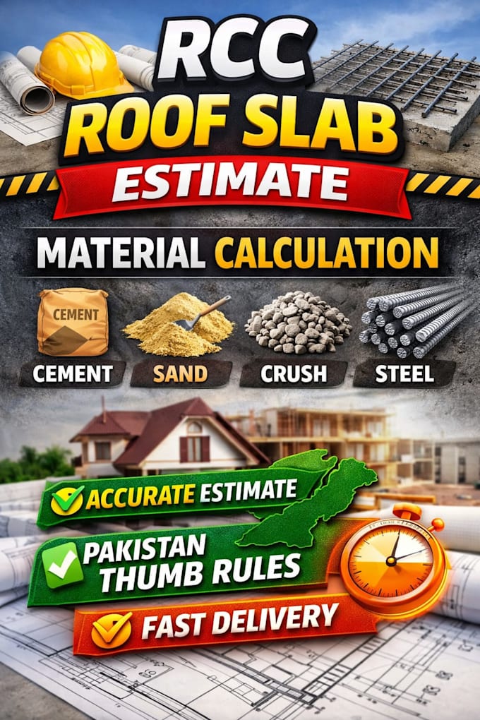 create professional rcc slab lenter estimation with material cost