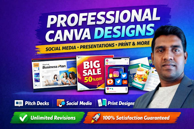 design canva posters, flyers, thumbnails and slides