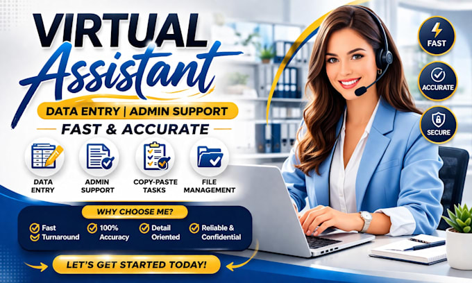 Be your virtual assistant for data entry and admin support by ...