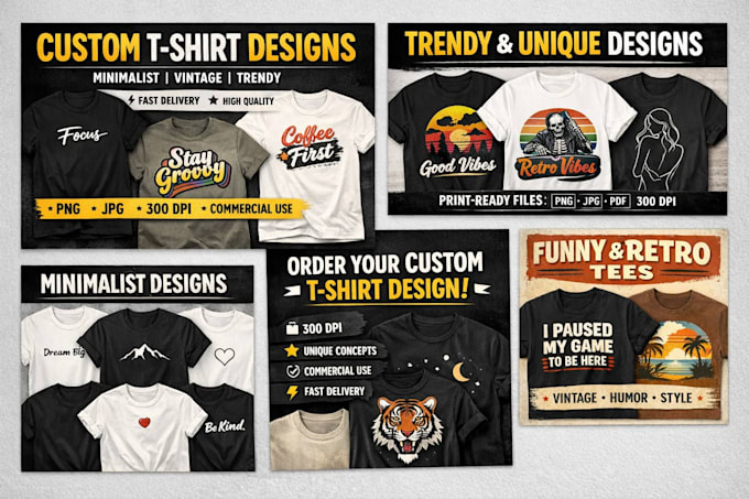 create trendy tshirt designs for print on demand
