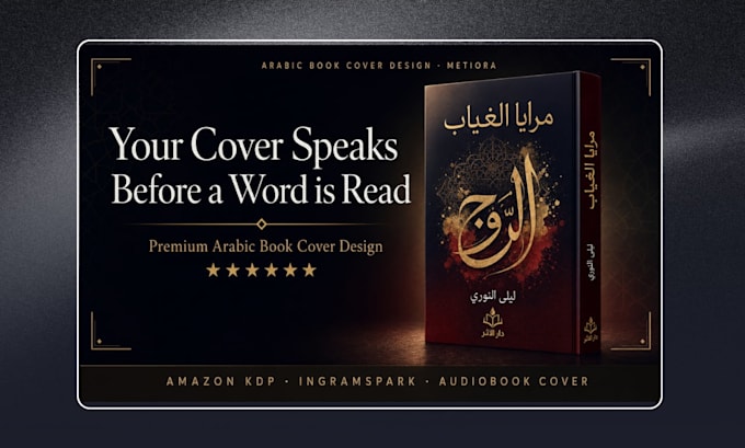 design a premium arabic book cover for authors publishers and amazon KDP