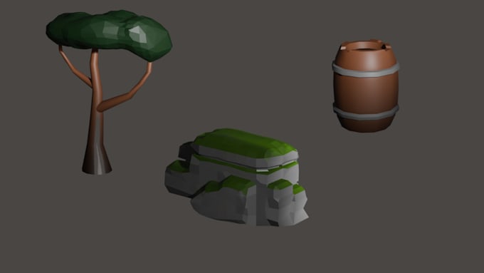 create roblox low poly assets, props and environment models