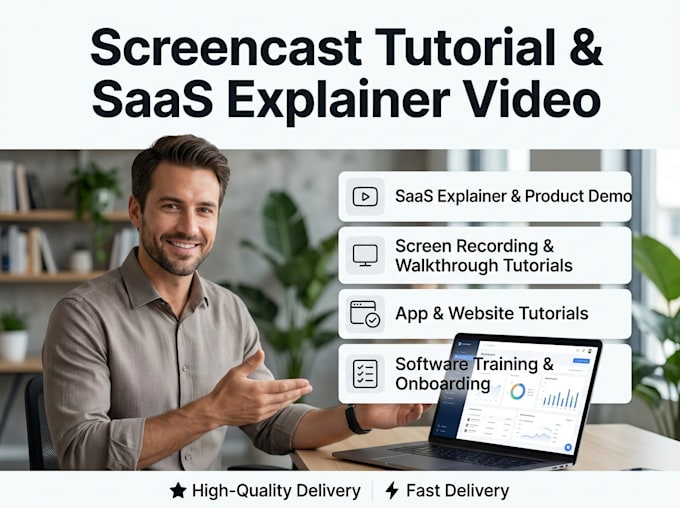 create explainer tech videos, saas explainer, demo, tutorial screencast video