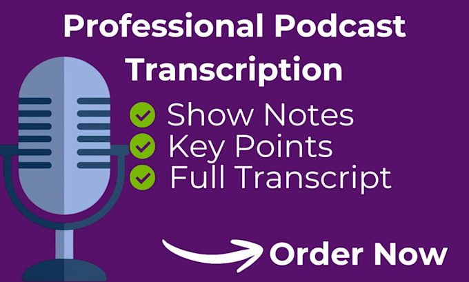 transcribe your podcast episode audio to text fast