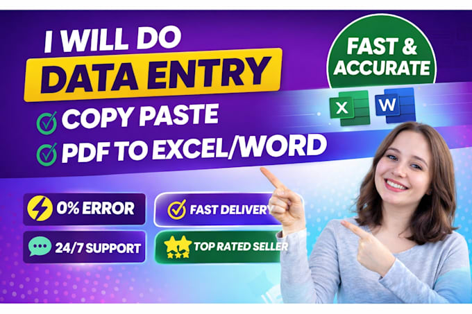 Do fast and accurate data entry copy paste and pdf conversion by Khushi ...