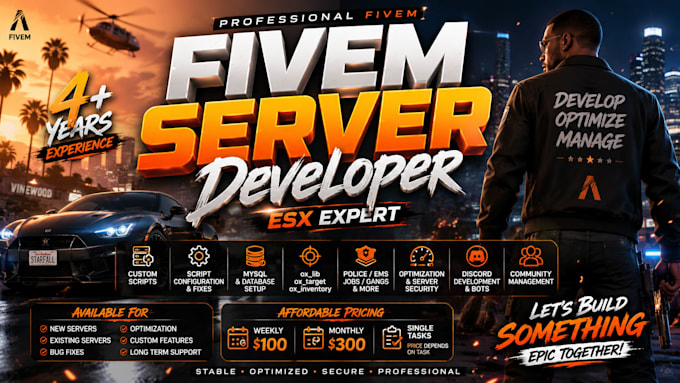 create or modify your fivem esx server developer