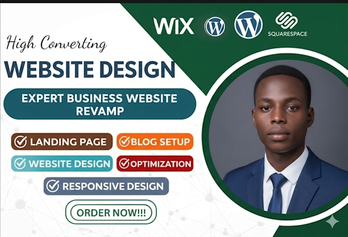 design a professional responsive website on wix or wordpress