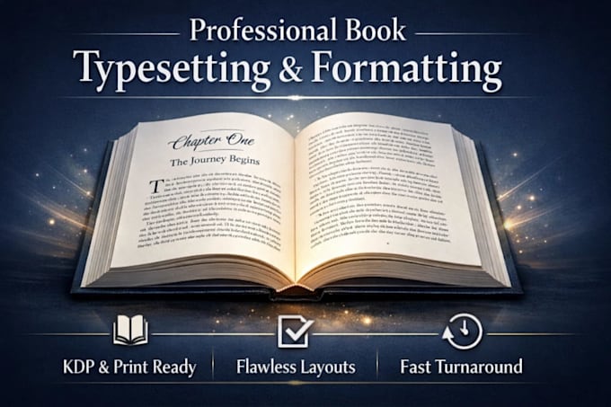 typeset, format, edit and book ready for printing