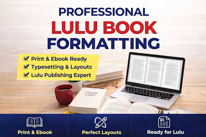 do professional lulu book formatting and typesetting for print and ebook