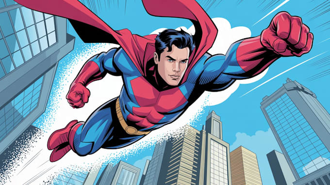 Create colored comic book illustration vibrant comic art and full ...