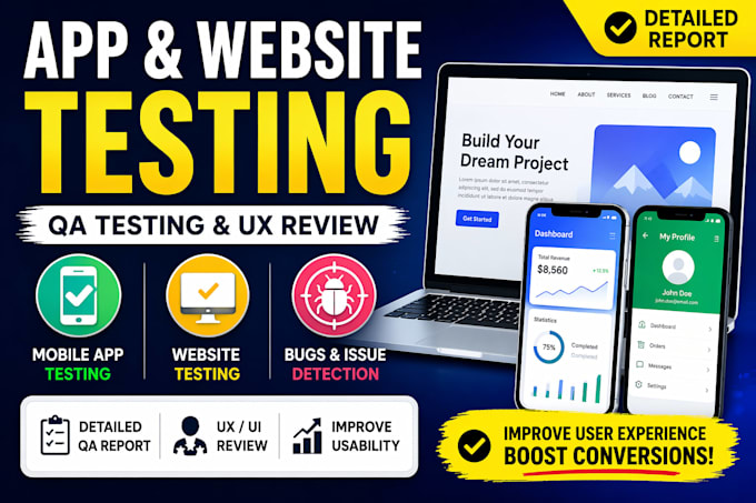qa review and test ios app, website review, and android app user experience