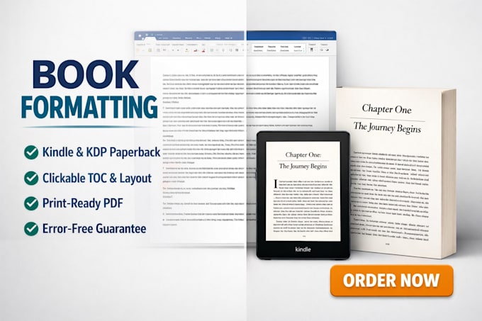 be your expert book formatter for amazon kdp book formatting, print book, ebook