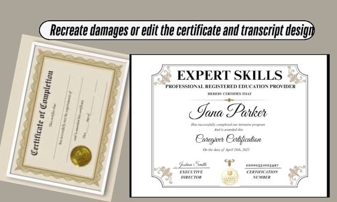 design a professional certificate, diploma, and academic transcript