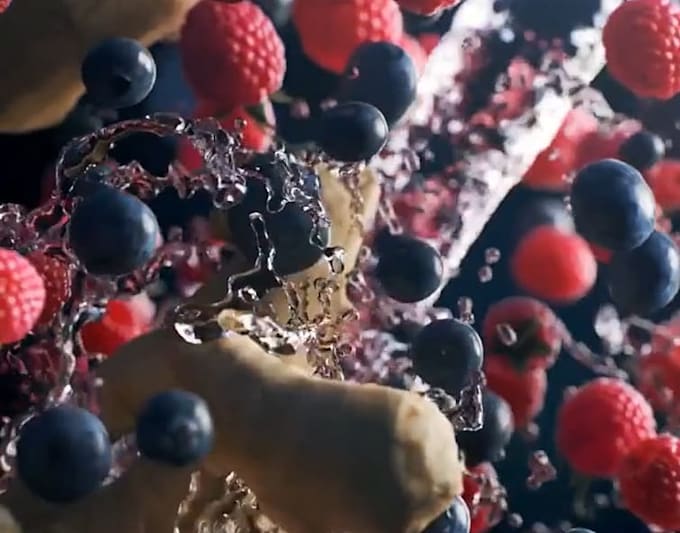 create cinematic 3d product animation with realistic water simulation for ads