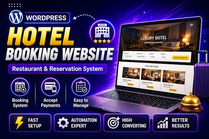 create wordpress hotel booking website or restaurant booking system