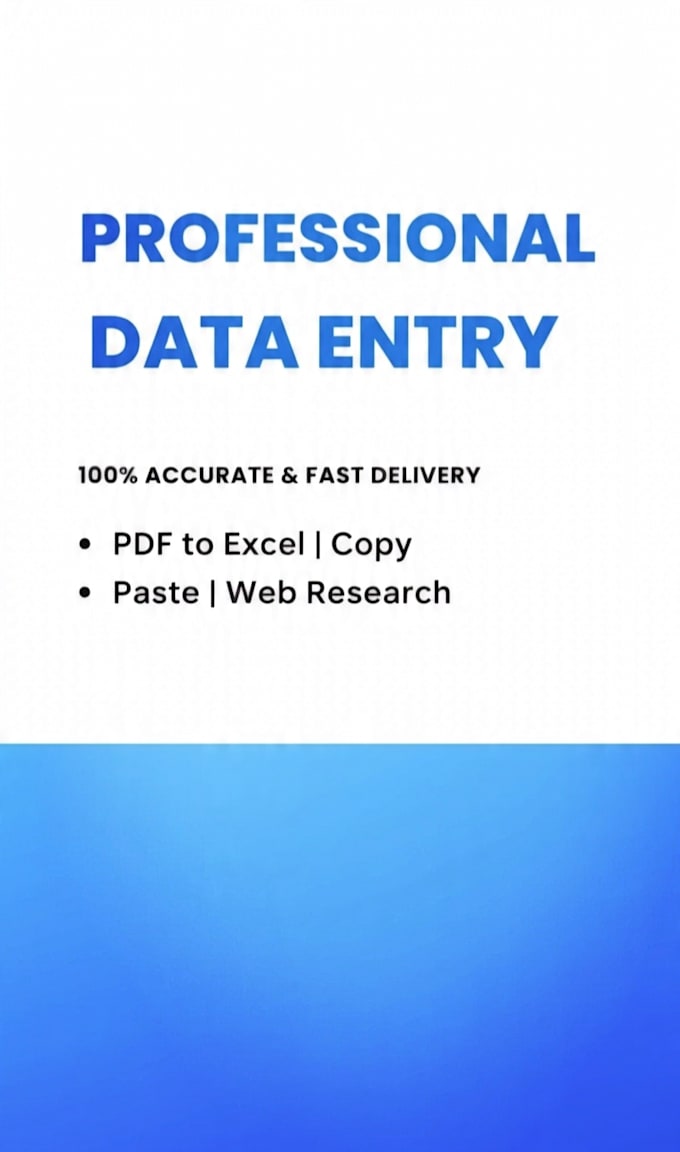 Accurate data entry in excel google sheets by Its_umairr | Fiverr