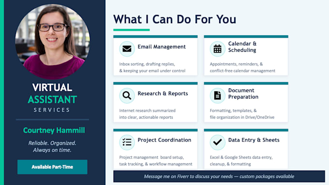 be your reliable virtual assistant for admin, scheduling, and business support
