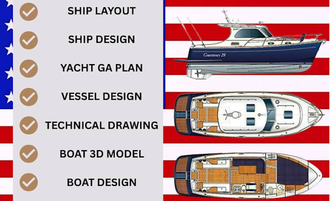 create boat general arrangement ga plan and layout drawing