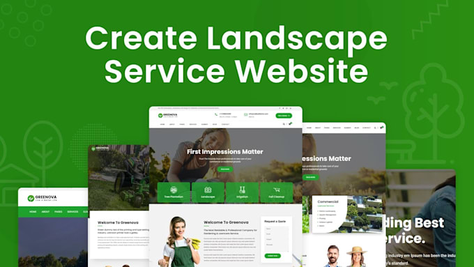 create lawn care website, landscaping, lawn mowing website, landscape website