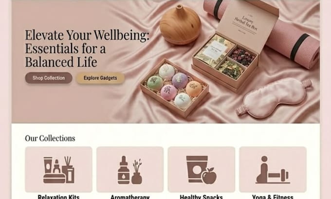 build a high converting shopify store for self care gift boxes, store redesign