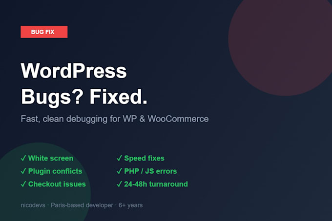 Fix bugs and issues on your wordpress or woocommerce website by ...
