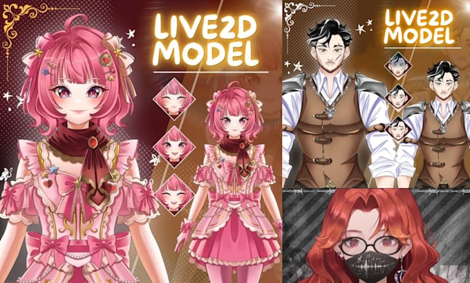 Crie modelo customizado de live2d, anime vtuber com rigging pngtuber ...