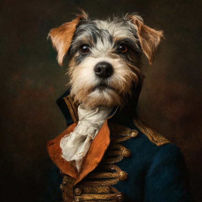create royal pet portrait in high quality