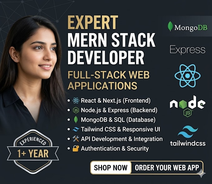 build a responsive mern stack web developer for react and node js website