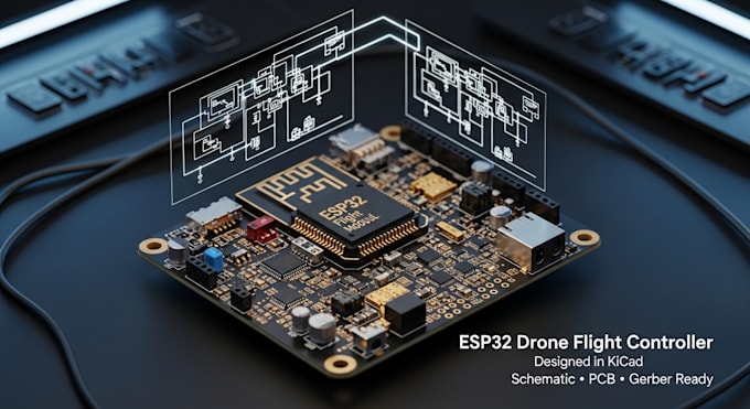Design esp32 drone pcb, schematic, and gerber files in kicad by ...