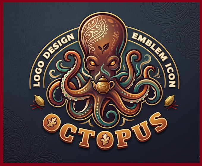 create modern  octopus logo t shirt design