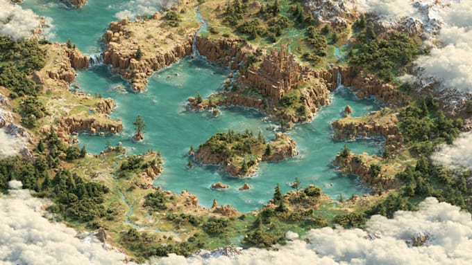 draw a wonderful custom fantasy map