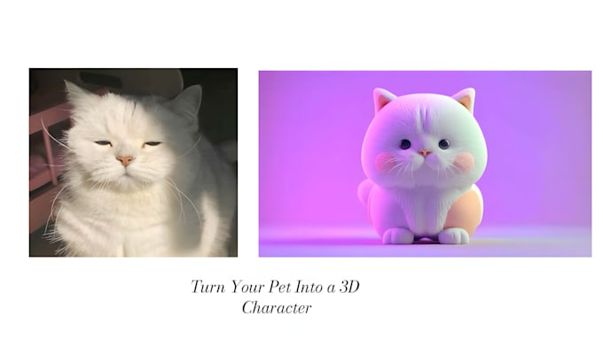create a cute 3d pixar style pet character portrait