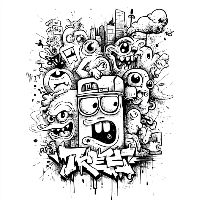 design professional doodle character illustration