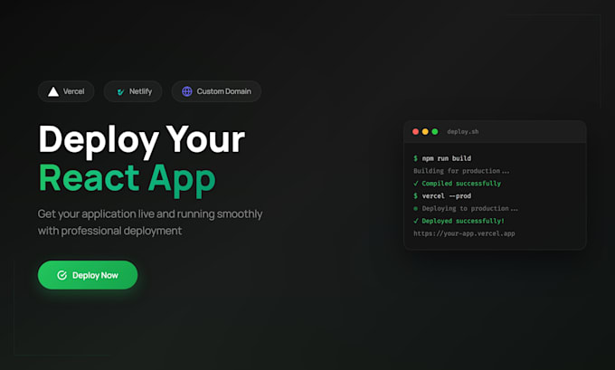 deploy your react app to vercel or fix deployment errors
