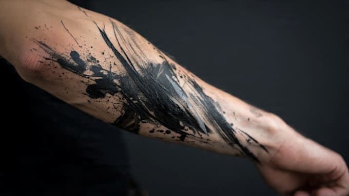 custom an abstract black tattoo design