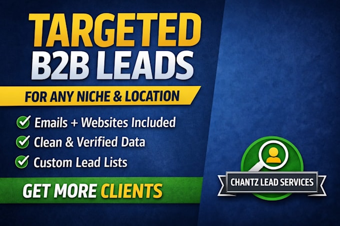 provide targeted b2b leads with emails and websites