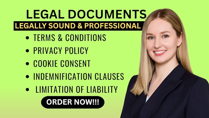 draft terms and conditions, privacy policy