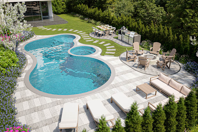 design garden backyard pool patio as landscape architect