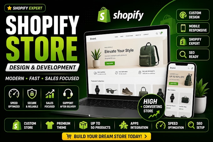build a professional shopify store or redesign a shopify website