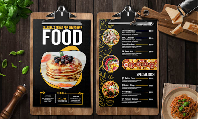 a modern restaurant menu and digital menu board