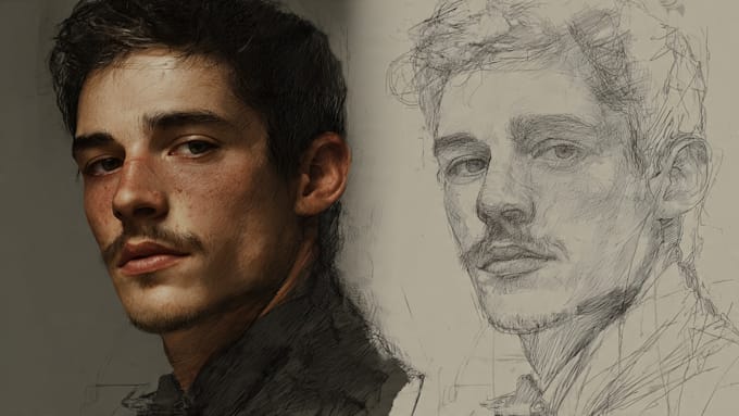 create realistic digital portrait illustration