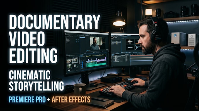 do cinematic long video editing for youtube, documentary in premiere pro