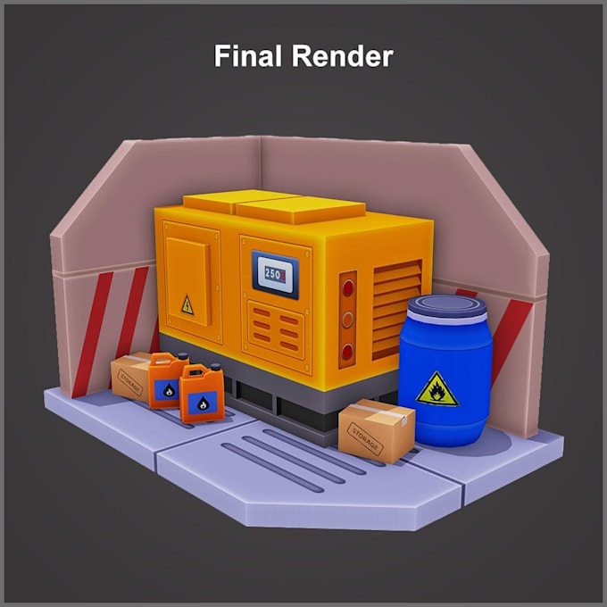 create stylized 3d game props and environment assets