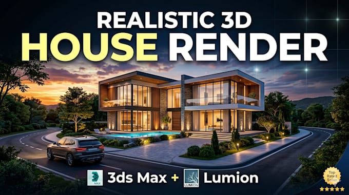 create realistic 3d house rendering with 3ds max and lumion