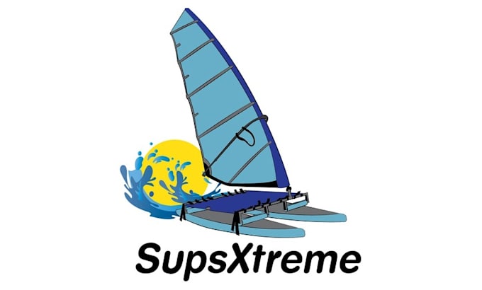 design intriguing catamaran sail boat logo