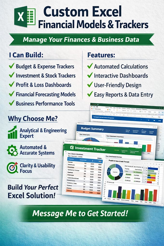 build a smart excel budget, tracker or financial model